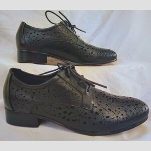 Mona Flying Handmade Shoes Leather Perforated Oxfords Brogue Derby Size 6.5